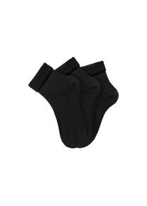 Lavana, Damen, Umschlagsocken Packung, 3 Paar tlg. fein gestrickt mit 53% Wolle, 3x schwarz, 35-38, 3x schwarz, Klassische feine Umschlagsocken