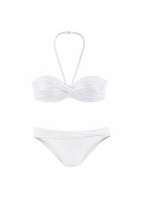 Lascana, Damen, B&uuml;gel-Bandeau-Bikini mit verschiedenen Tr&auml;gervarianten, wei&szlig;, 42 - Cup D, Vario-Kini mit 6 Tragevarianten