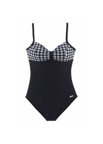 Lascana, Damen, Badeanzug mit schwarz-wei&szlig;en Kontrastdetails und Shaping-Effekt, schwarz-wei&szlig;, 52 - Cup B, Badeanzug mit st&uuml;tzendem Vordermieder