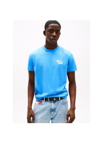 Tommy Jeans, Herren, T-Shirt &raquo;TJM SLIM STACK LOGO TEE EXT&laquo; Mit Rundhalsausschnitt, Copenhagen Blue, S, Klassisches T-Shirt von Tommy Jeans