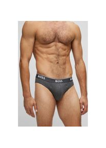 BOSS, Herren, Slip Packung, 3er-Pack, mit Logo Webbund, hellgrau, S (48), HUGO BOSS Slips im Dreierpack