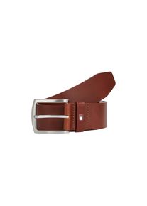 Tommy Hilfiger, Herren, Lederg&uuml;rtel &raquo;New Denton 4 cm breit&laquo; NEW DENTON BELT mit Flag-Logoschlaufe, cognac, cognac, Modischer Leder- Herreng&uuml;rtel