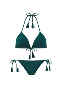 ELBSAND, Damen, Triangel-Bikini aus trendiger Rippware, petrol, 42 - Cup C/D, Modische Rippenstruktur