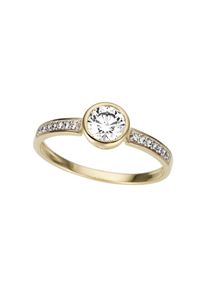Firetti, Damen, Solit&auml;rring &raquo;Schmuck Geschenk Gold 333 Damenring Verlobungsring Goldring Solit&auml;r&laquo; mit Zirkonia (synth.), gelbgoldfarben-wei&szlig;goldfarben