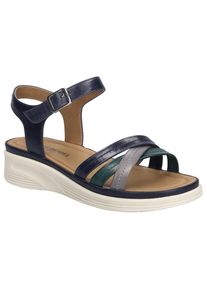Josef Seibel, Damen, Sandale &raquo;Sevran 02&laquo; , Plateausandale, Keilsandale mit modischer Kreuzbandage, dunkelblau-multi, 41, dunkelblau-multi, Komfortable