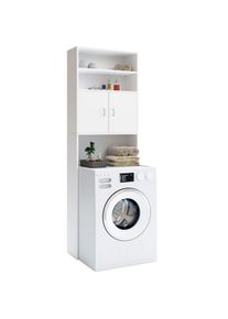 Casaria Arm&aacute;rio para m&aacute;quina de lavar roupa branco 185x63x20cm