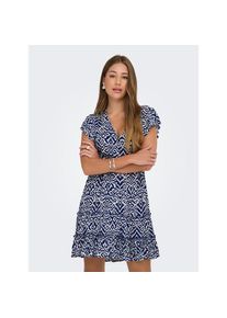 Only, Damen, Minikleid &raquo;ONLCLAUDETTE LIFE SS MINI DRESS WVN NOOS&laquo; Sommerkleid, Ombre Blue AOP:CLAUDETTE GRAFIC, N-Gr, S - N-Gr, Ombre Blue 