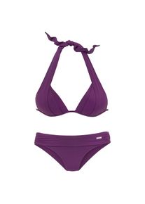 Lascana, Damen, Triangel-Bikini im Nacken zu binden, wattierte Cups, mit eingearbeiteten Kissen, lila, 42 - Cup B, Trendfarbe