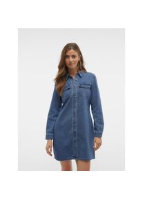 V&eacute;ro Moda Vero Moda, Damen, Jeanskleid &raquo;VMJENNIE LS SHORT DENIM DRESS GA NOOS&laquo; Brusttaschen, Medium Blue Denim, XL - N-Gr, Kurzes Denim-Kleid von Vero Moda