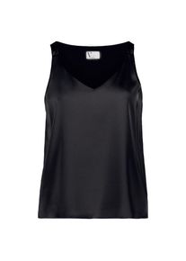 Vera Mont, Damen, Satinbluse &raquo;Satin-Bluse mit V-Ausschnitt&laquo;, Schwarz, 34, Passform: L&auml;ssig