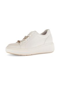 Gabor, Damen, Keilsneaker Plateau, Schn&uuml;rschuh, Halbschuh in Bequemweite G (= weit), wei&szlig;, 38, wei&szlig;, Sneaker mit s&uuml;&szlig;er Schmetterlings-Deko und 
