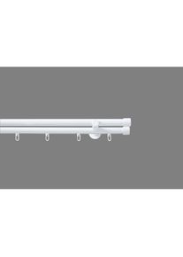 GOOD LIFE, Kombi-Vorhangstange &raquo;Gorra&laquo; &Oslash; 20 mm 2 l&auml;ufig-l&auml;ufig Fixma&szlig;, wei&szlig;, Aluminium, Kunststoff, Metall, B/L: 160 cm &Oslash; 20 mm