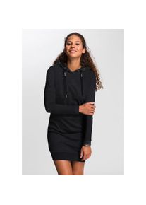 Ragwear, Damen, Sweatkleid &raquo;BESS O&laquo; K&auml;ngurutasche Hoodie mit Tunnelzug-Kapuze, black 1010, N-Gr, XL (42) - N-Gr, black 1010, Vegan, von PETA 