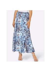 CR&Eacute;ATION L creation L, Damen, Faltenrock, hellblau-ecru-bedruckt, 42, hellblau-ecru-bedruckt, gewebte Qualit&auml;t