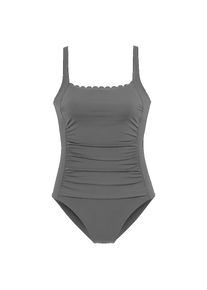 Lascana, Damen, Badeanzug &raquo;Scallop&laquo; mit Wellenkante und Shaping-Effekt, schwarz, Cup E, 42 - Cup E, schwarz, Gelaserte Wellenkante