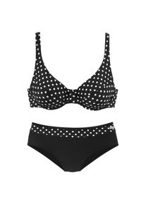 Lascana, Damen, B&uuml;gel-Bikini mit modischen Punkten, schwarz-wei&szlig;, 48 - Cup G, Im s&uuml;&szlig;en P&uuml;nktchendesign