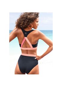 active by Lascana LASCANA ACTIVE, Damen, Bustier-Bikini-Top &raquo;Janni&laquo; mit kontrastfarbenen Details, schwarz, Cup A/B, 34 - Cup A/B, schwarz, Sportlicher Look