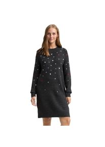 Tom Tailor Denim, Damen, Minikleid mit Stickereien, grey white dots and hearts, N-Gr, M - N-Gr, grey white dots and hearts, Kleid von Tom Tailor Denim