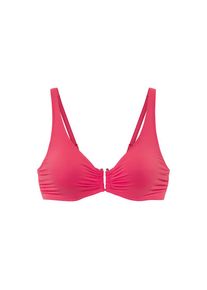 Lascana, Damen, B&uuml;gel-Bikini-Top &raquo;Italy&laquo; mit goldfarbigen Accessoire, koralle, Cup B, 38 - Cup B, koralle, In klassischem Stil