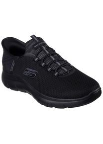 Skechers, Herren, Slip-On Sneaker &raquo;SUMMITS-HIGH RANGE&laquo; Slipper, Freizeitschuh, Halbschuh in veganer Verarbeitung, schwarz, 47,5, Mit Slip Ins f&uuml;r 