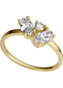 Firetti, Damen, Fingerring &raquo;Schmuck Geschenk Gold 333 Damenring Goldring Fantasie&laquo; mit Zirkonia (synth.), gelbgoldfarben-kristallwei&szlig;, 17, Sch&ouml;ner 