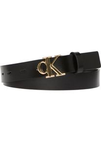 Calvin Klein Jeans, Damen, Lederg&uuml;rtel &raquo;Monogram Plaque Buckle 25MM&laquo;, Black, Black, Lederg&uuml;rtel von Calvin Klein