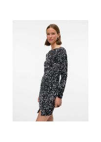 V&eacute;ro Moda Vero Moda, Damen, Midikleid &raquo;VMBELLA LS SHORT SQ DRESS JRS GA&laquo; Partykleid, festlich, mit Pailletten, Black Detail:Silver sequins, N-Gr, XS - N-Gr, 