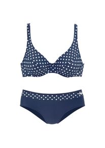 Lascana, Damen, B&uuml;gel-Bikini mit modischen Punkten, marine-wei&szlig;, Cup B, 44 - Cup B, marine-wei&szlig;, Im s&uuml;&szlig;en P&uuml;nktchendesign
