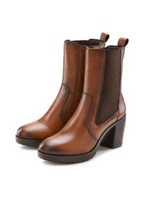 Lascana, Damen, Stiefelette aus Leder im Chelsea-Look, Stiefel, Boots, braun, 40, braun, Im angesagten Chelsea-Style