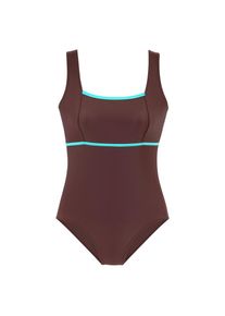 Lascana, Damen, Badeanzug mit kontrastfarbenem Einsatz, braun, 52 - Cup C, Badeanzug in sportlicher Optik