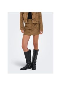 Only, Damen, Lederimitatrock &raquo;ONLTULIP LIFE FAUX SUEDE SKIRT OTW&laquo;, Cognac, M (38), Kurzer Wildlederimitatrock von Only