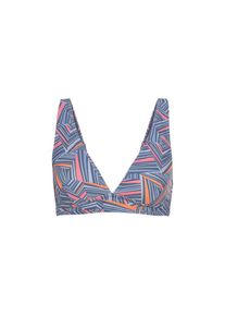 LSCN by LASCANA, Damen, Triangel-Bikini-Top &raquo;Lisa&laquo; mit grafischem Muster, blau bedruckt, 36 - Cup C, Modische Bralette-Form