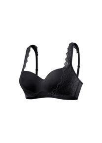 Nuance, Damen, Schalen-BH &raquo;Optimizer&laquo; mit B&uuml;gel und zarter Jacquardspitze, Dessous, schwarz, Cup C, 95 - Cup C, schwarz, Schalen-BH mit verdeckten 