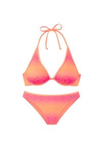 Buffalo, Damen, B&uuml;gel-Bikini mit Farbverlauf, pink-orange, 38 - Cup C, Modische Lochstickerei mit Farbverlauf