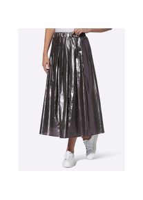 Heine, Damen, Faltenrock, silberfarben, 46, silberfarben, gewebte Qualit&auml;t