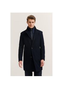 Bugatti, Herren, Kurzmantel &raquo;Flexcity Stretch&laquo; mit Westen-Einsatz und Kunstfellkragen, 390-marine, 58, 390-marine, Moderner Schnitt (Modern Fit) mit 