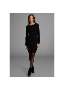 Laura Scott, Damen, Strickkleid mit femininem Bindedetail am R&uuml;cken, schwarz, N-Gr, 44 - N-Gr, schwarz, Elastisches Material f&uuml;r eine perfekte 