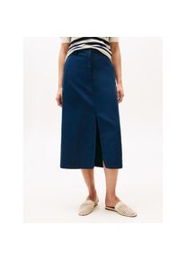 Tommy Hilfiger, Damen, Webrock &raquo;CO TENCEL MIDI SKIRT&laquo; mit Schlitz, Dark Night Navy, 36, Midi Rock von Tommy Hilfiger