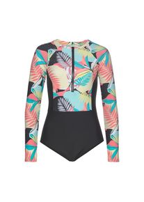 active by Lascana LASCANA ACTIVE, Damen, Badeanzug &raquo;Layne&laquo; mit langen &Auml;rmeln ideal geeignet f&uuml;r SUP, t&uuml;rkis-gelb-bedruckt, N-Gr, 38 - N-Gr, t&uuml;rkis-gelb-bedruckt, 