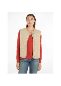 Tommy Hilfiger, Damen, Steppweste &raquo;JERSEY LINED VEST&laquo; mit Tommy Jeans Logo-Flag, Beige, L (40), Beige, Steppweste von Tommy Hilfiger Womanswear