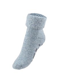 Lavana, Damen, ABS-Socken Packung, 1 Stk. tlg. aus Strick mit rutschfester Sohle, blau, 35-38, blau, Antirutschsocken mit Wolle