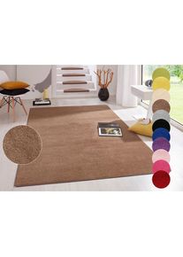 Hanse Home, Teppich &raquo;Fancy&laquo; rechteckig 7 mm H&ouml;he Kurzflor, L&auml;ufer, uni, gekettelt, Wohnzimmer, Schlafzimmer, Esszimmer, braun, Kunstfaser, B : 133 cm 