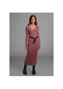 Laura Scott, Damen, Strickkleid Ohne Taschen in Midi-L&auml;nge mit femininen Wellenkanten - NEUE KOLLEKTION, dunkelrosa, 40 - N-Gr, Strickkleid aus 