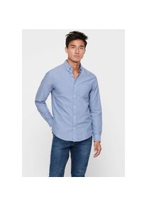 Only & Sons ONLY & SONS, Herren, Langarmhemd &raquo;ONSALVARO SLIM LS OXFORD SHIRT NOOS&laquo;, Cashmere-Blue, L - N-Gr, Klassisches Hemd in Slim Fit