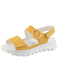 Waldl&auml;ufer Waldl&auml;ufer, Damen, Plateausandale &raquo;H-NELE&laquo; Sommerschuh, Sandalette, Klettschuh in Komfortweite H (= sehr weit), sonnengelb, 6,5, Sandale mit gro&szlig;er 