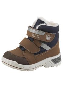 Pepino by RICOSTA, Herren, Winterstiefel &raquo;Flo WMS: mittel&laquo; Klettschuh mit Warmfutter, Gr&ouml;&szlig;enschablone zum Download, braun-blau, 22, braun-blau, 