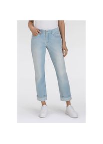 MAC, Damen, Straight-Jeans &raquo;SUE relax&laquo; im Four-Pocket Style, authentic light blue use, L&auml;nge 27, 44 - L&auml;nge 27, authentic light blue use, Hosen SUE 