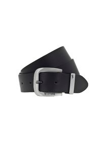 Mustang, Herren, Lederg&uuml;rtel Dornschlie&szlig;e aus geschw&auml;rztem Silber, mit Logo-Schriftzug, 3,5 cm, schwarz, 11,5, Modischer Herreng&uuml;rtel von Mustang