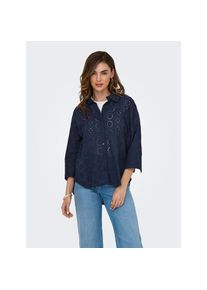 Jacqueline de Yong JDY, Damen, Hemdbluse &raquo;TALLIE 3/4 LONG SHIRT WVN NOOS&laquo; mit Lochstickerei-Detail, Black Iris, M, Bluse von JDY
