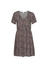 Lascana, Damen, Blusenkleid mit Herzchenprint, lockeres Blusenkleid, Sommerkleid, Strandkleid, schwarz-cognac-bedruckt, 46 - N-Gr, Lockeres 